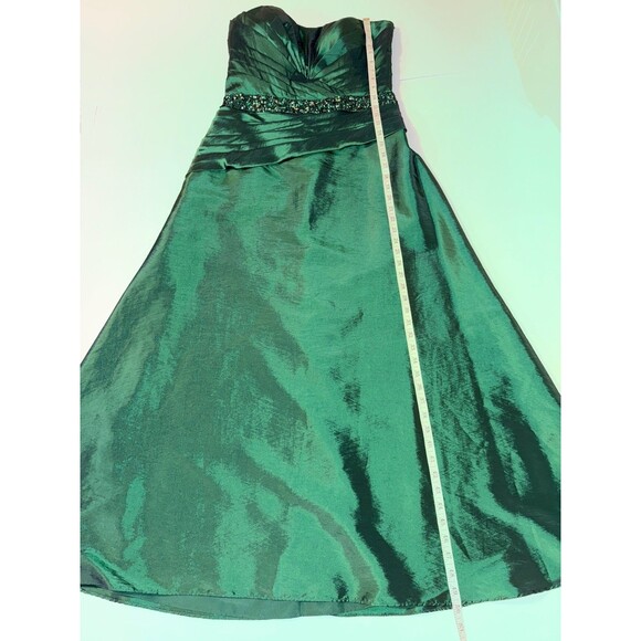 Alyce Designs Strapless Formal Prom Dress Sweetheart Beaded Gown Emerald Green - Picture 12 of 16